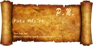 Patz Márk névjegykártya